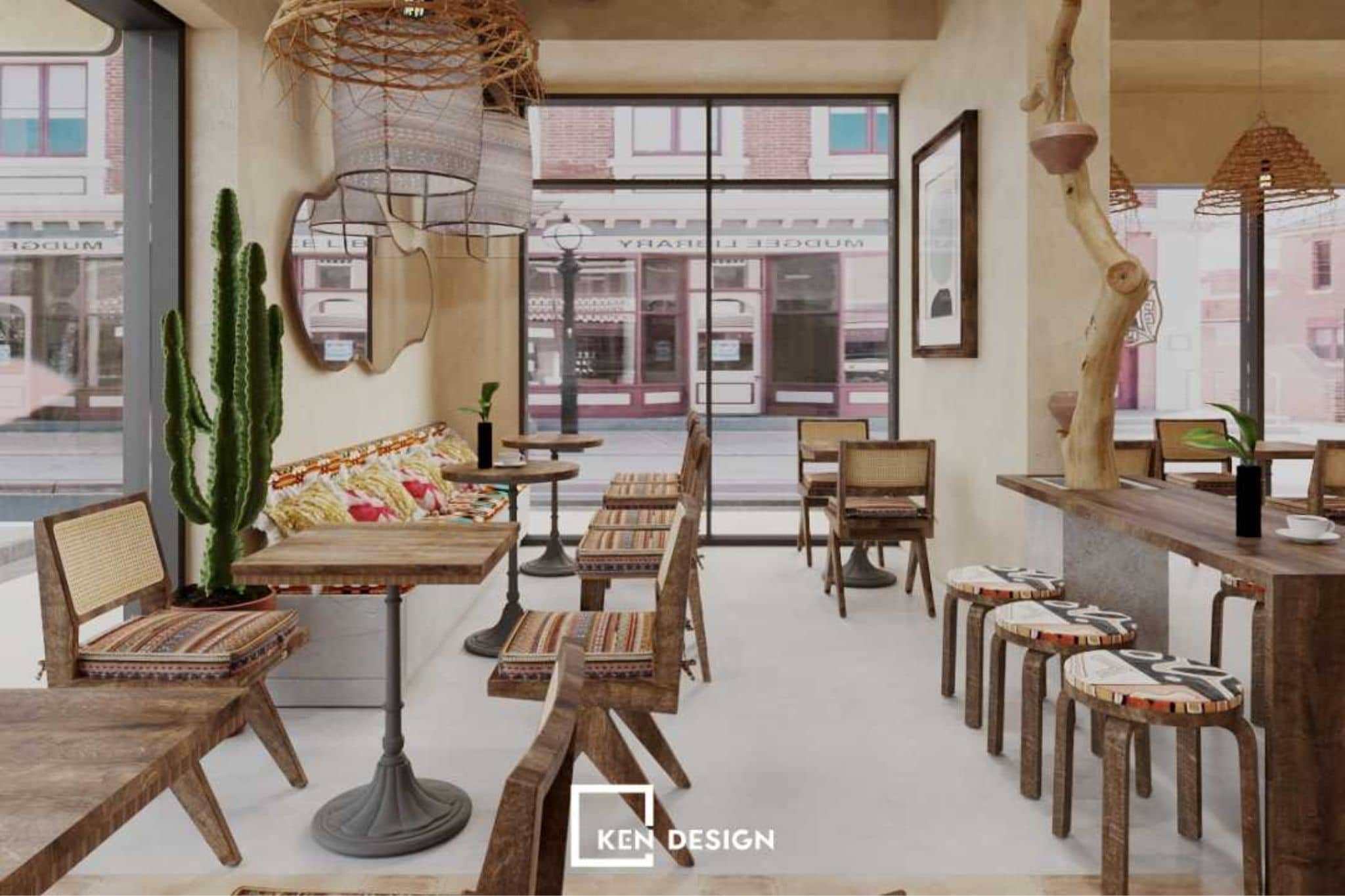 Trang trí quán cafe phong cách rustic